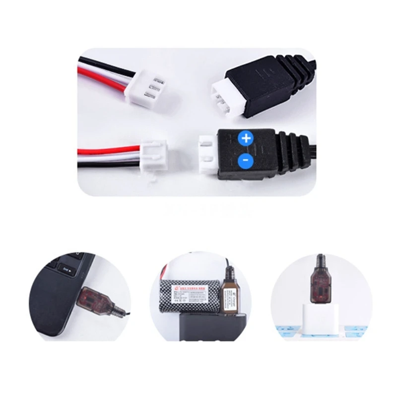Pengisi Daya Baterai Li-ion 7.4V 1000mA XH-3P Kabel Pengisi Daya USB Antarmuka Terbalik