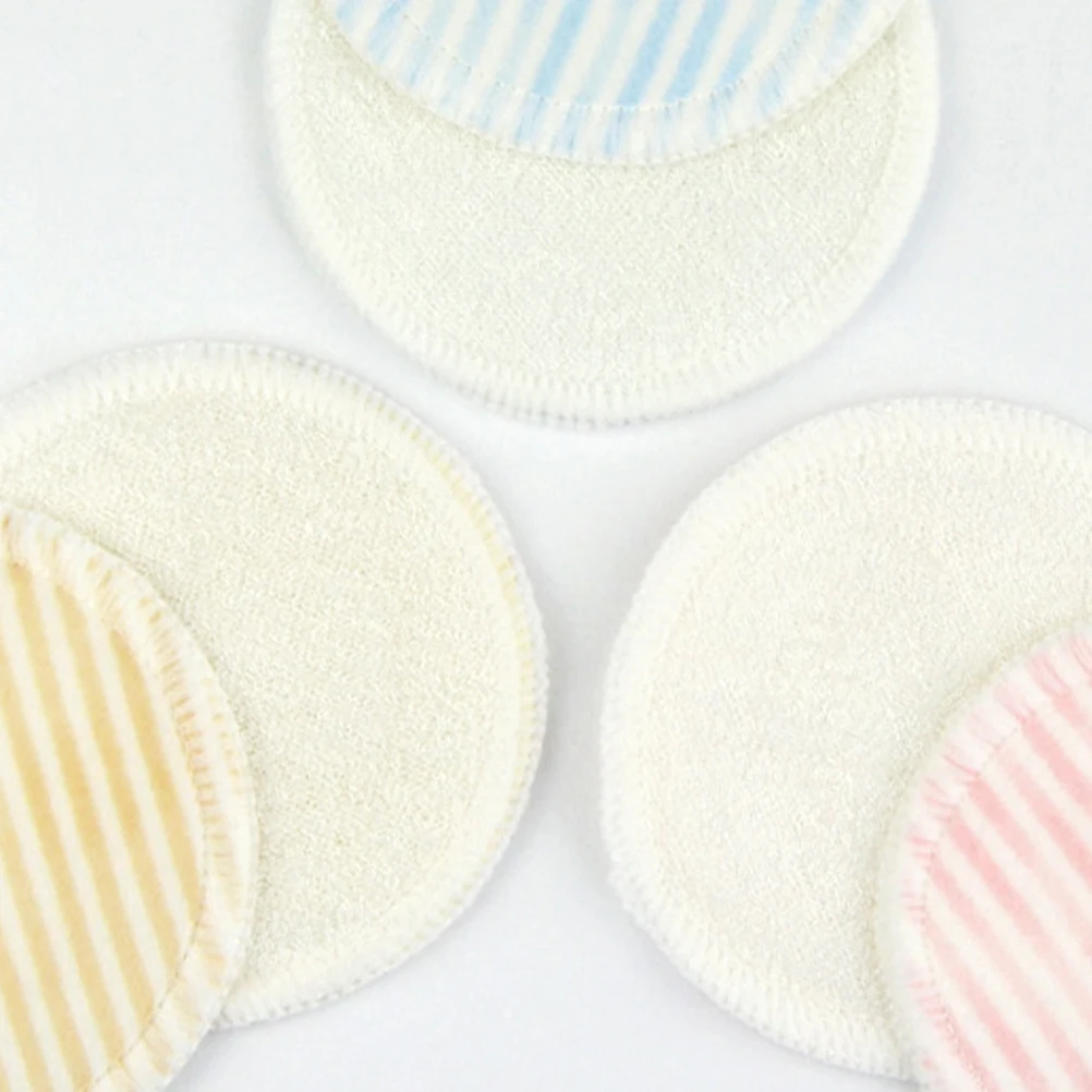 

12Pcs Bamboo Fiber Makeup Remover Pads Double Layer Reusable Face Washing Pads Khaki Sky-Blue Pink Suitable for All Skin Types
