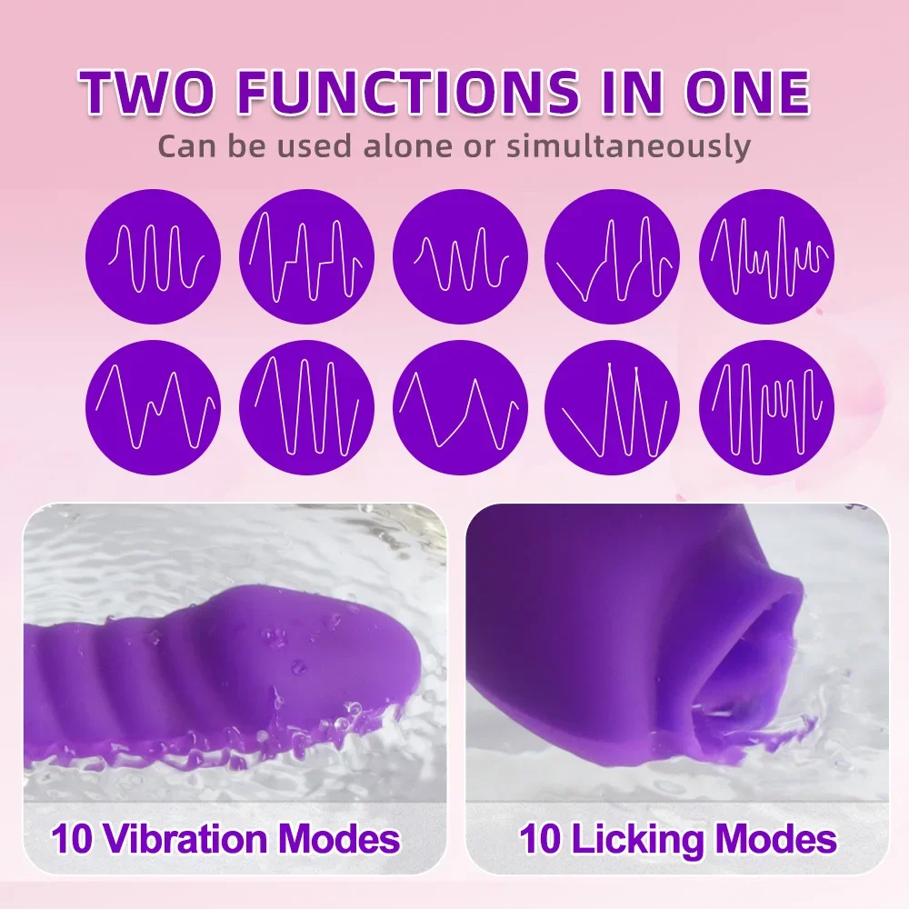 Vibrator Voor Vrouwen 2 In 1 Likken Machine Clitoris Stimulator G-Spot Krachtige Vibro Dildo Wand Vrouwelijke Clit Sucker volwassen Speeltjes