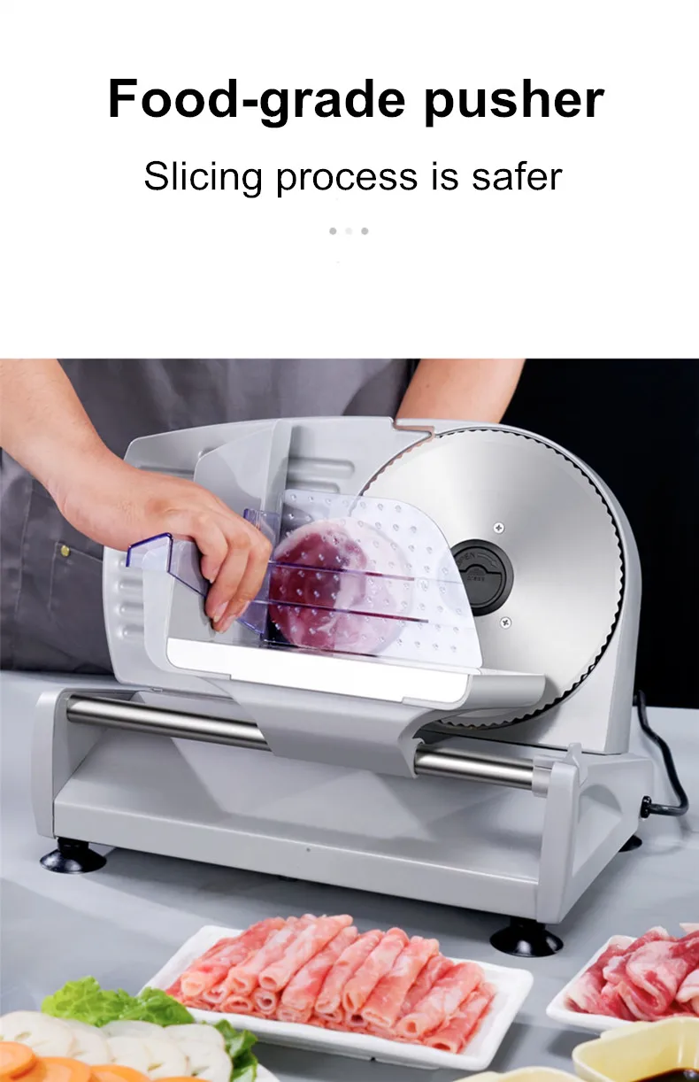 220V Elektrische Lebensmittel Slicer Fleisch Lebensmittel Haushalt Desktop Fleisch Slicer Lamm und Rindfleisch Slicer 0-22mm Brot schinken Fleisch Schneiden Maschine – Detail 14
