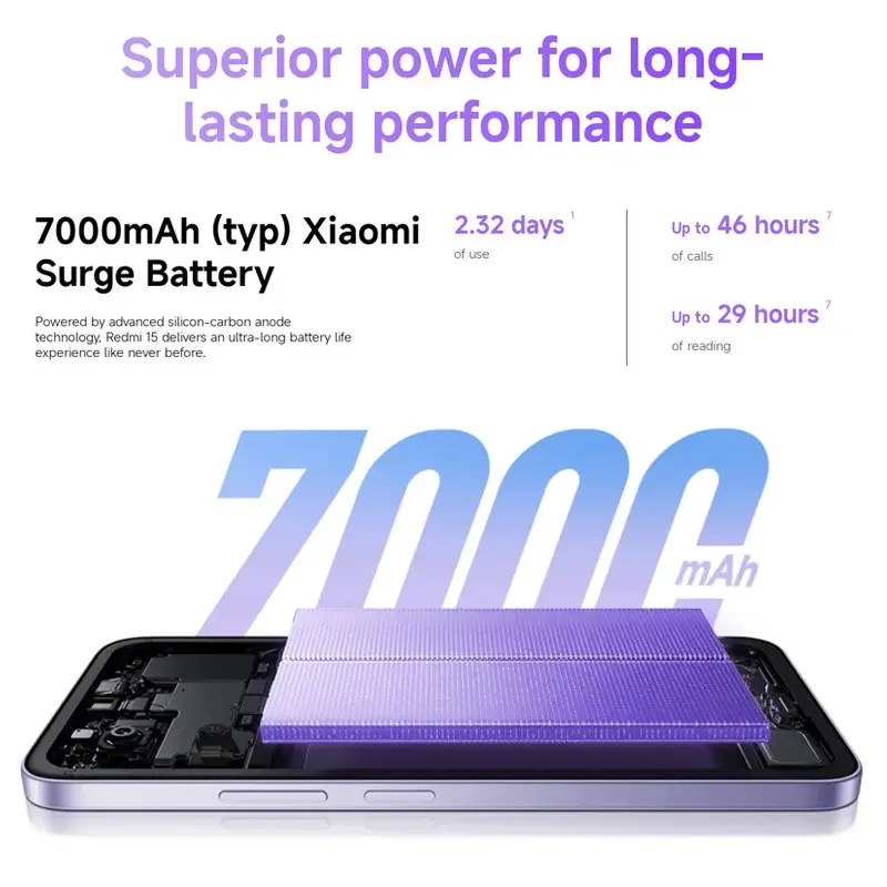 هاتف Xiaomi Redmi 15 الإصدار العالمي الذكي 6.9 بوصة FHD + DotDisplay كاميرا 50 ميجابكسل 7000 مللي أمبير 33 وات IP64 سنابدراجون 685 128 جيجابايت / 256 جيجابايت ROM #3