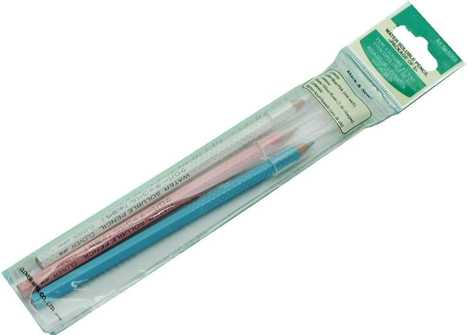 

Water Soluble Pencil-White, Pink & Blue