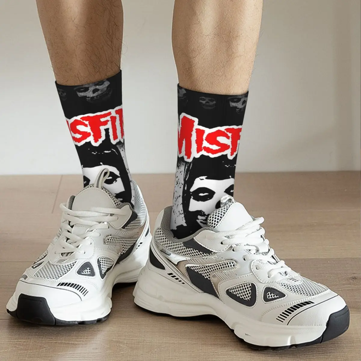 Funny Misfits Punk Rock Band Socks Winter Stockings Leisure Women Men Breathable Socks Printed Outdoor Sports Anti Sweat Socks