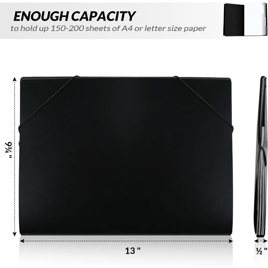 SKYDUE Accordeon Bestandsorganizer 5-pocket Uitbreidende bestandsmappen met zakken Documentorganizer Draagbare papieren organizer voor Sc