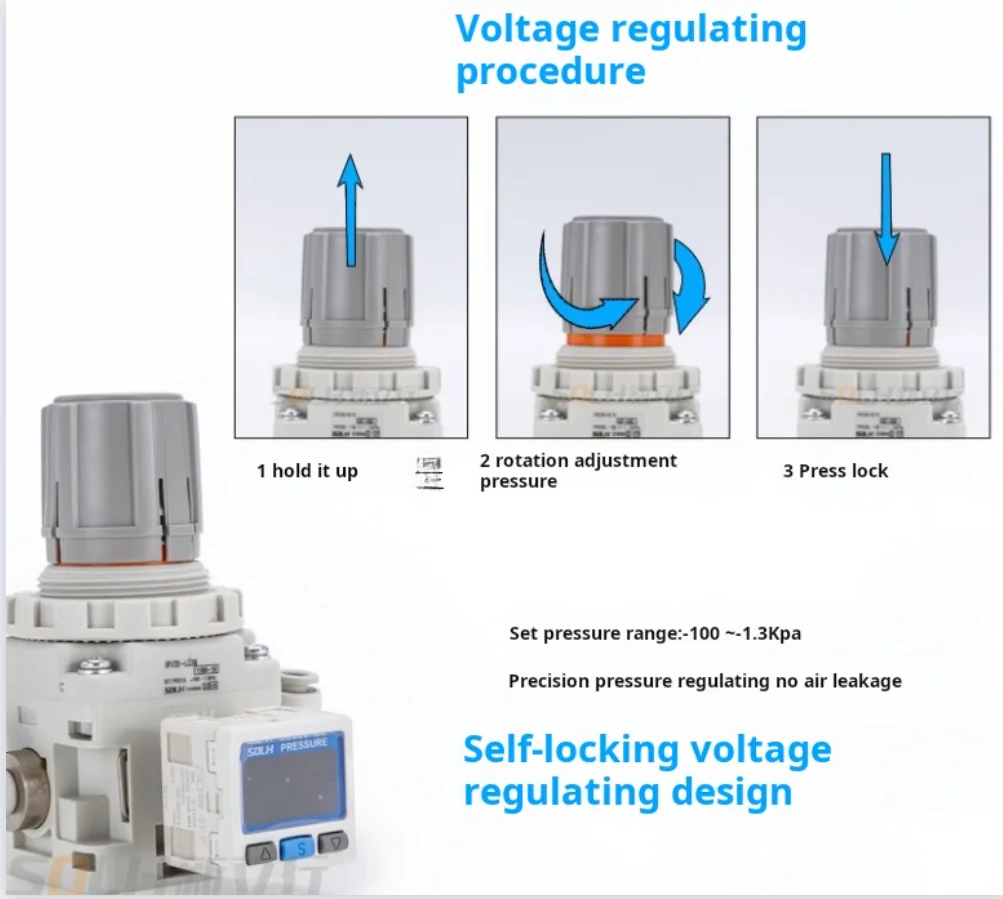 IRV10-C06 IRV20-C06 IRV10-C08 Vacuum Pressure Regulator Precision Negative Pressure  Regulating