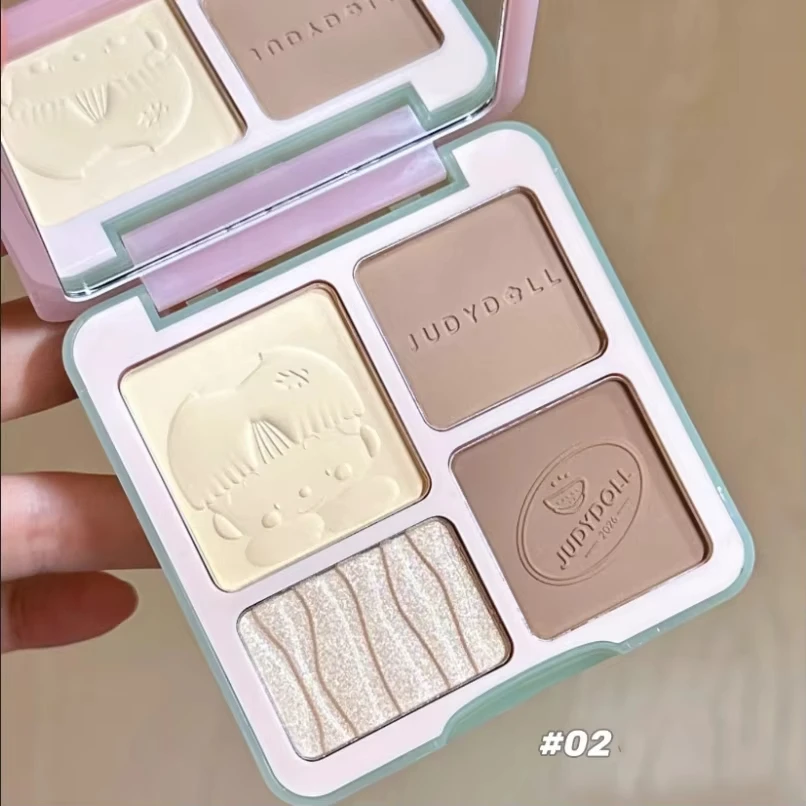 Judydoll All‑in‑One Highlight Contour Palette Matte Brightening Nose Shadow Powder Natural Stereo Face Makeup