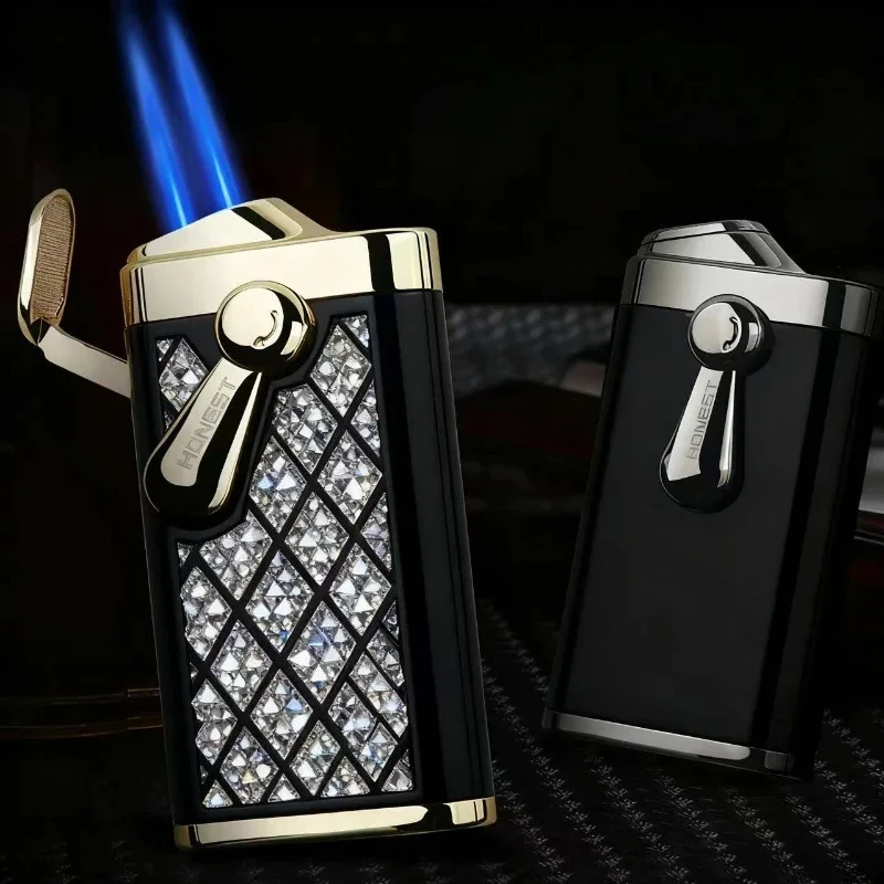 HONEST الراقية السيجار ولاعة خاصة البيوتان نفخ الحقن المباشر يندبروف المعادن الروك آلة الإبداعية صديقها هدية #4