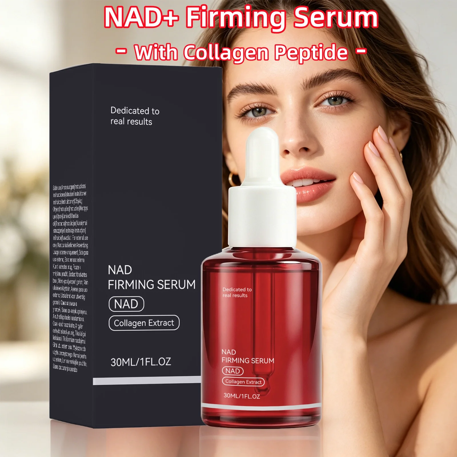 NAD+ Firming Serum With Collagen Peptide Reduce Wrinkle & Fine Lines Boost Skin Elasticity Facial Care Serum For All Skin Types