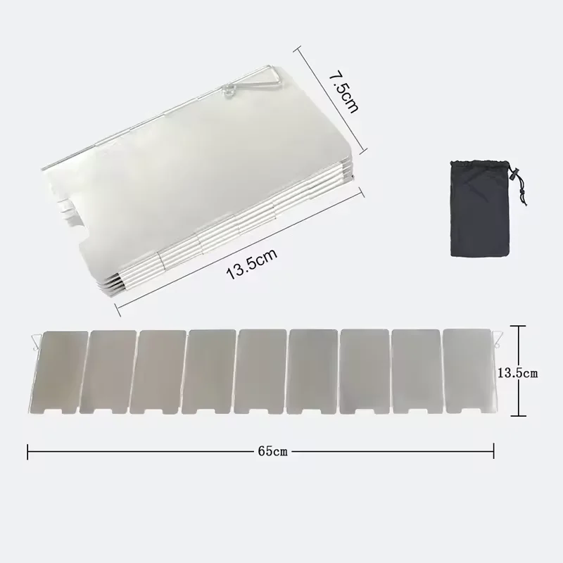 Outdoor Stove Wind Shield Camping Windscreen 9 Plates Foldable Gas Cookers Wind Deflectors Stove equipment Accessory tool