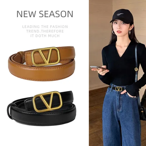 Imagen 1 del producto Cinturón clásico para mujer, cinturón fino informal Joker para mujer, personalidad de moda con pantalones.