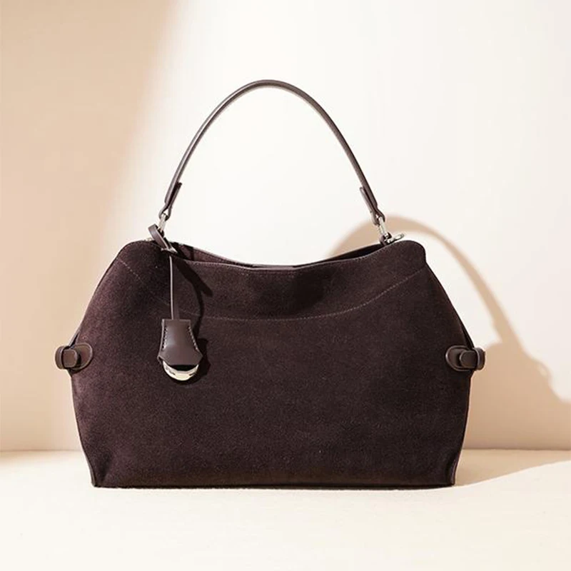 Wildleder Leder Frauen Handtasche Pendler Große Kapazität Einkaufstasche Damen Schulter Tasche Luxus Designer Umhängetasche Arbeits Tasche Neue