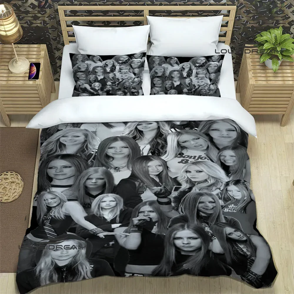 Singer A-AVRIL LAVIGNE Print Bedding Sets exquisite bed supplies set duvet cover bed comforter set bedding luxury birthday gift