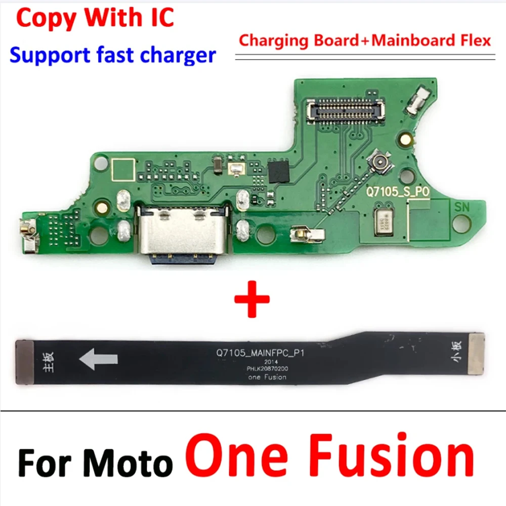 10Pcs，For Moto One Fusion E5 Play GO E7 Plus One Hyper Motherboard Main Board Connect USB Charging Port Dock Board Flex Cable