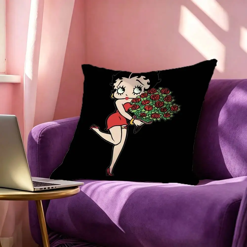 B-Betty B-Boop Vintage Pin Up Glamour  Pillow Case Square Double-Sided Sofa Cushion Cover Bedroom Bedside Pillow