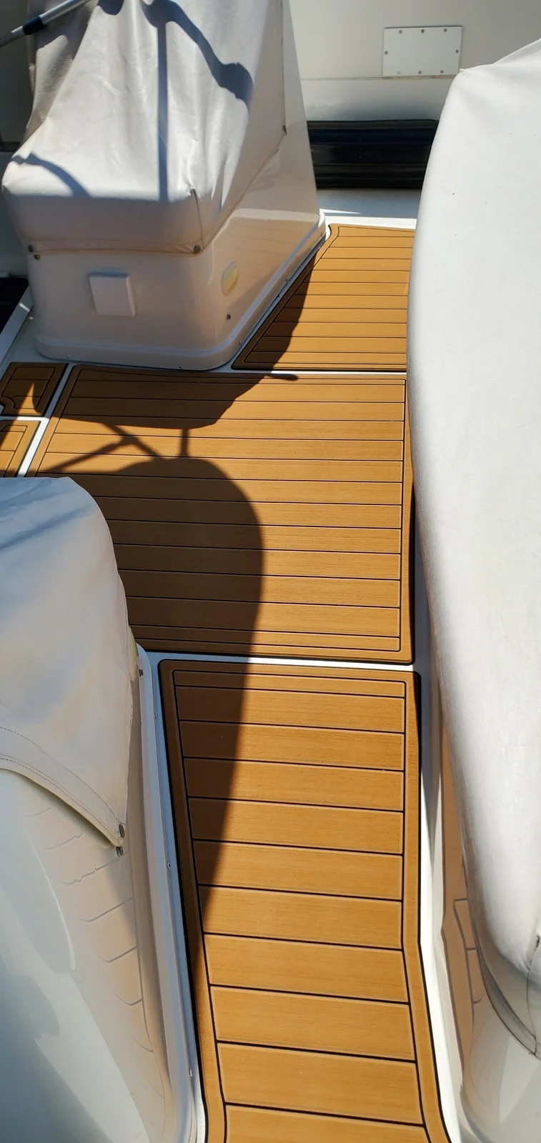Non-Slip EVA Faux Teak Marine Mat Self-Adhesive 6mm Yacht Cockpit Pad for 2000-2002 Carver 350 Mariner Boat Decking Easy Install