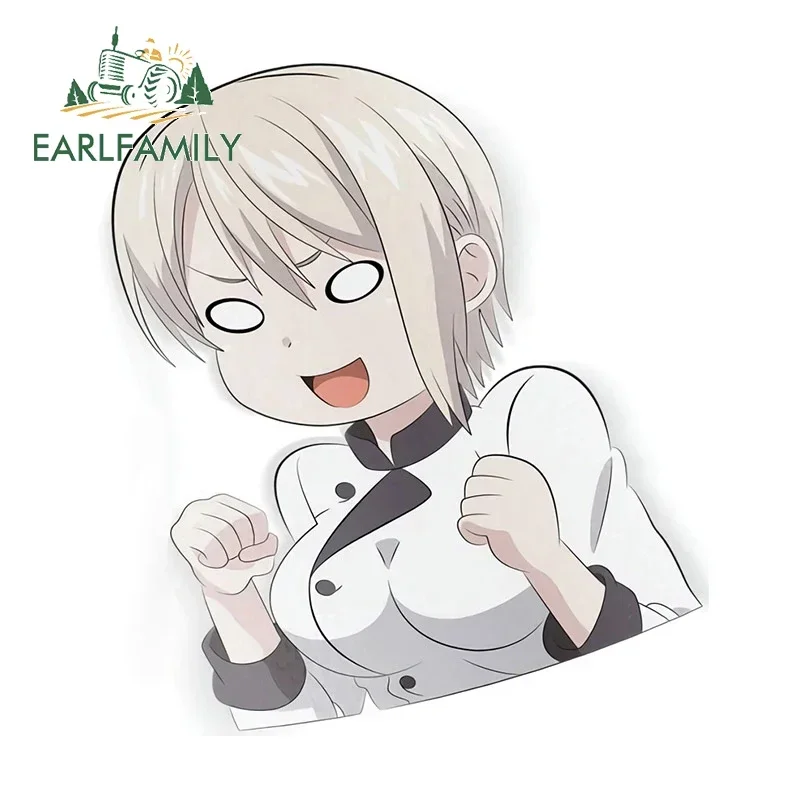 

EARLFAMILY 13 см для аниме девушки Shokugeki No Soma Alice Nakiri автомобильные наклейки виниловые водонепроницаемые наклейки защита двери автомобиля креативный