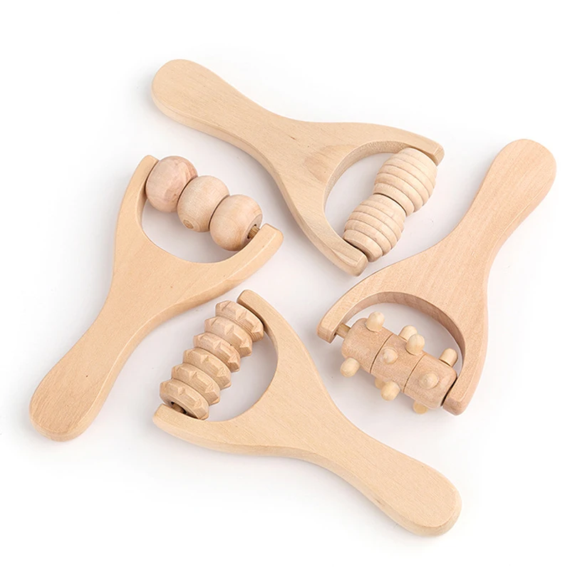Holz Roller Massagegerät Therapie Körpermassagegerät Gesicht Schulter Hals Hand Push Rolling Massagegerät Körper Beruhigende Entspannende Massagegeräte