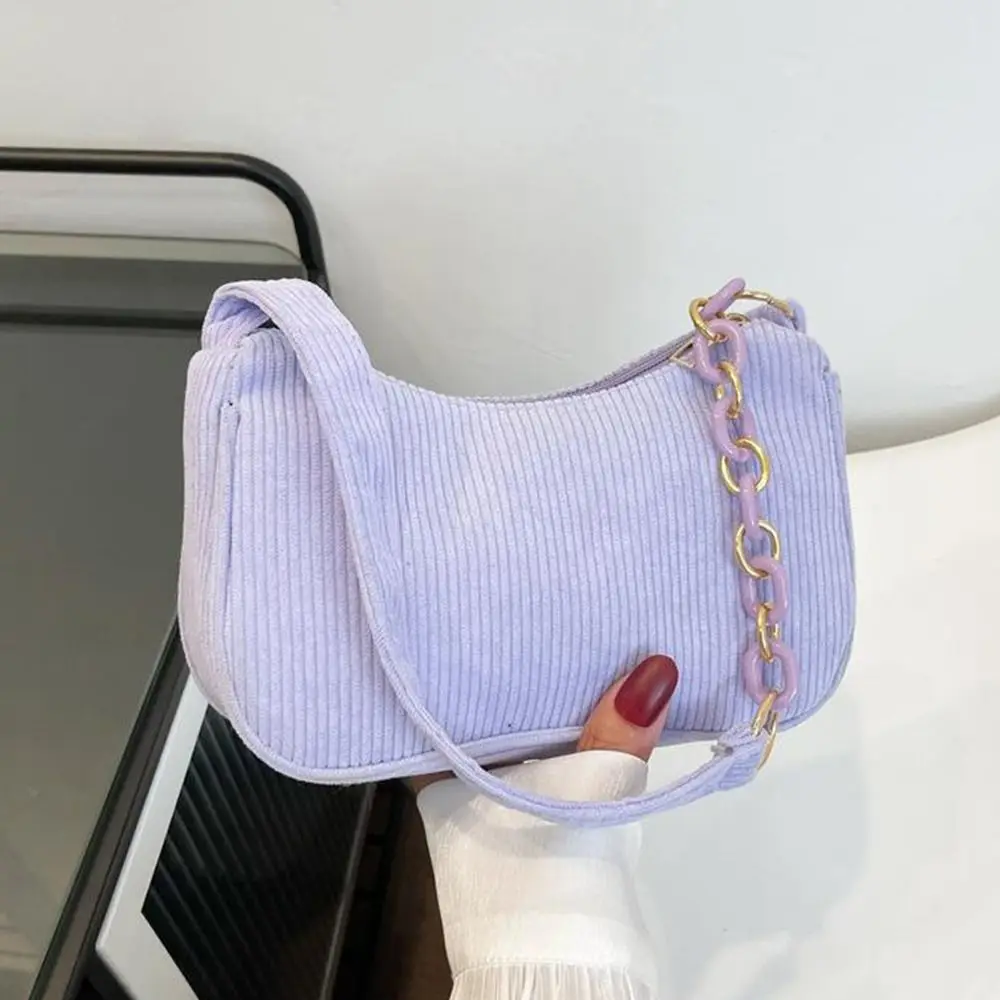 Fashion Vintage Women Handbags Corduroy Underarm Bag Casual Women Shoulder Bags Crossbody Zipper Female Handbag Clutch