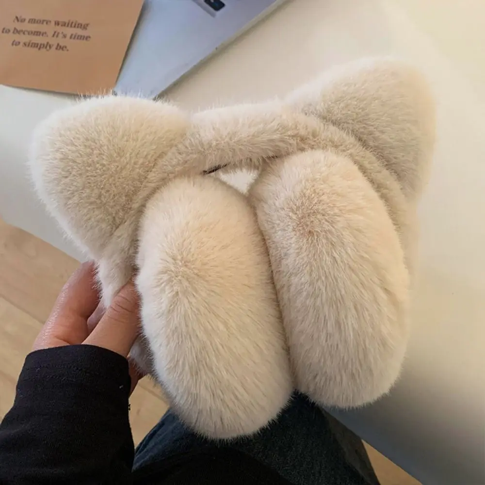 Foldable Cat Earmuffs for Women Girls Winter Warm Plush Ear Windproof Outdoor Cycling Ear Covers Retractable Ear Protection