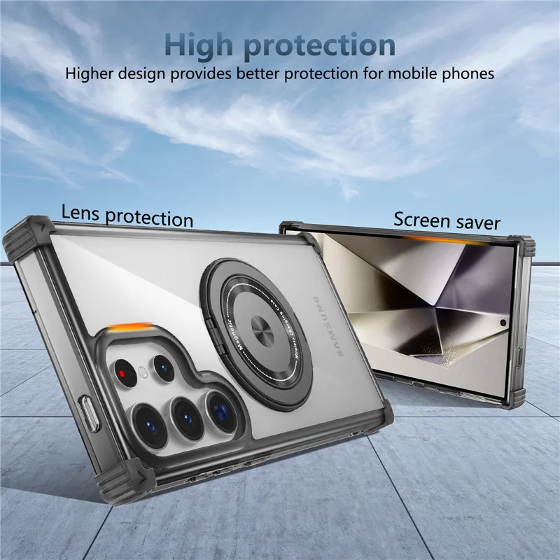 Rotierende Magnetische Halterung Hülle Für Samsung Galaxy S26 Ultra S26 Plus S26 Ringständer Transparent Für Magsafe Cover – Detail 9