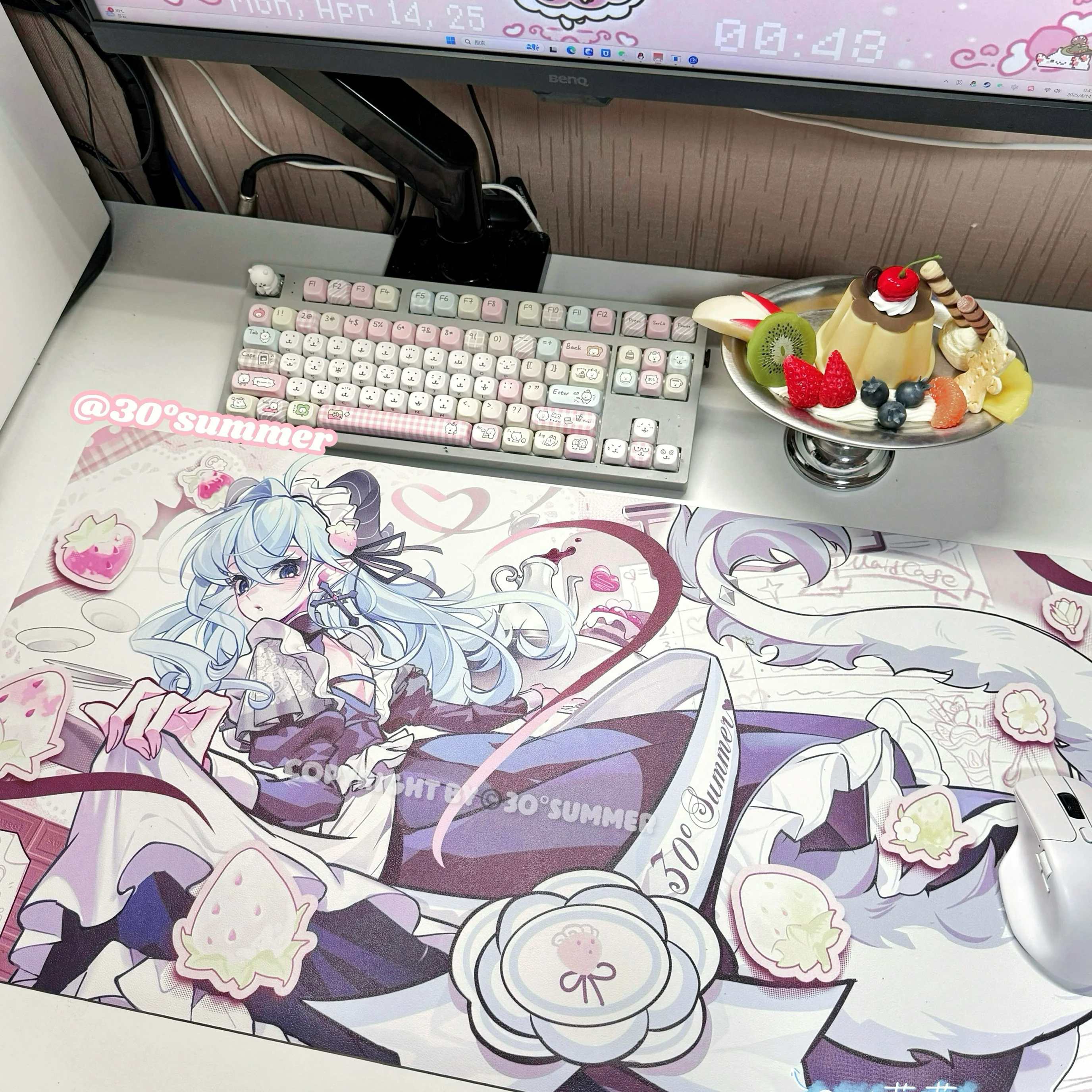 

Original Cartoon Mouse Pad Large PU Leather Anti-slip Student Dormitory Table Mat Office Study Ins Style Computer Keyboard Pad