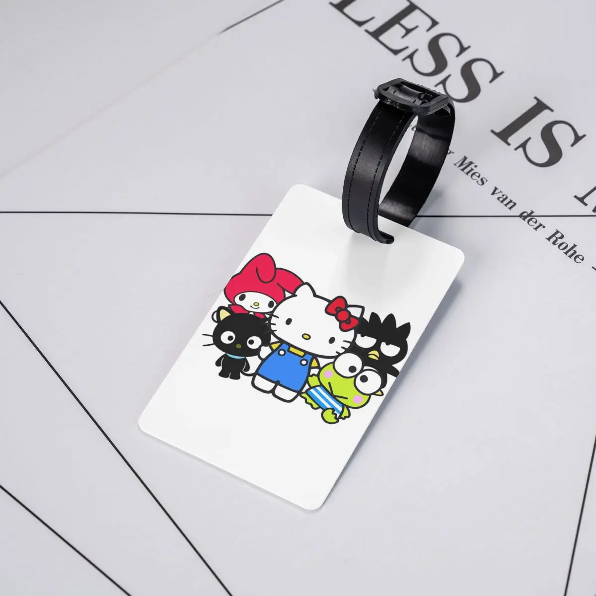 Gepäckanhänger mit niedlicher Cartoon-Katze, Hello Kitty und Freunde, für Koffer, lustige Gepäckanhänger, Sichtschutz, Name, Ausweis