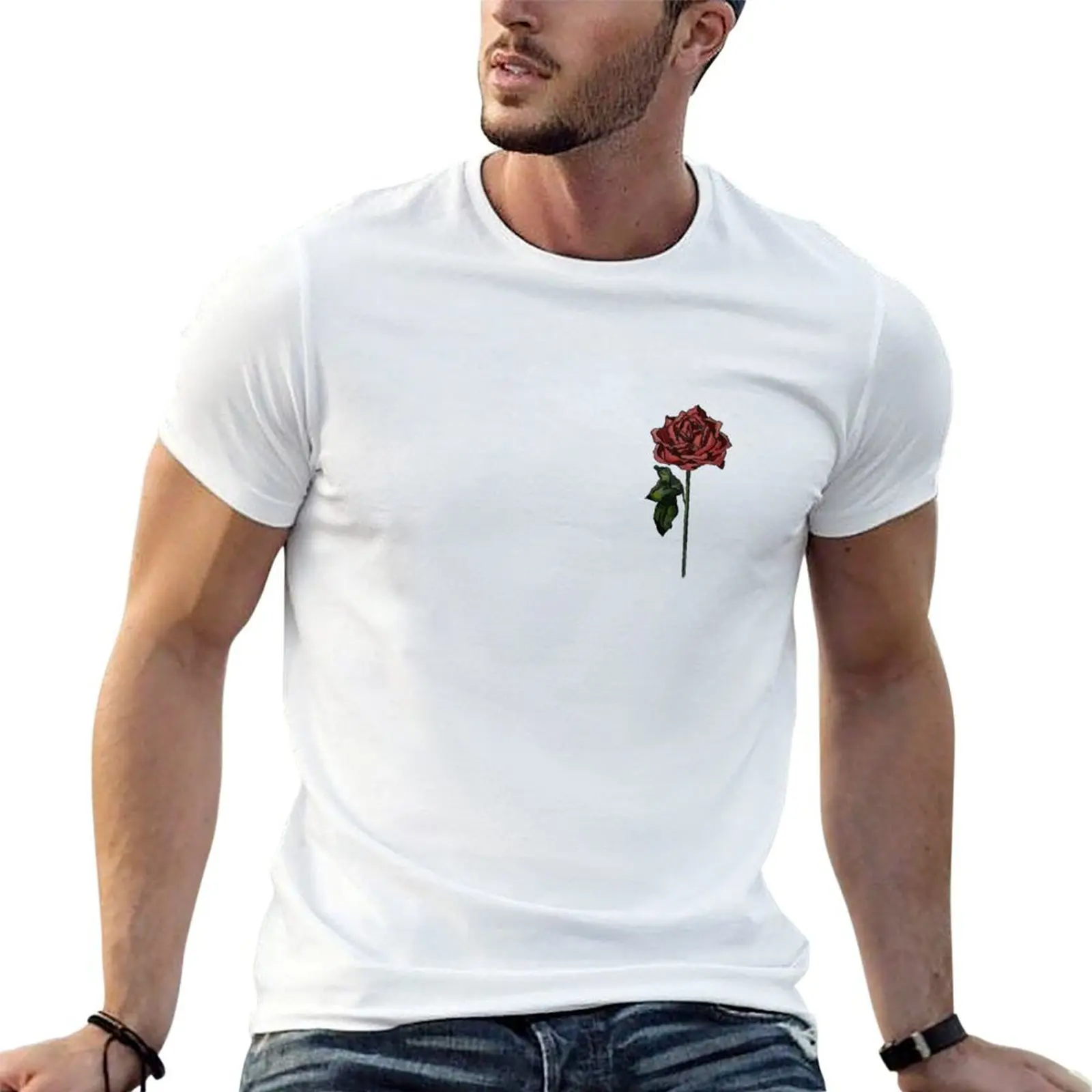 flower T-Shirt aesthetic clothes korean fashion Men's clothing