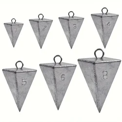 Premium Pyramid Fishing Weights - Durable Lead Sinkers for Saltwater & Surf Fishing, 6 Sizes (1oz-6oz), Smooth Brass Ring