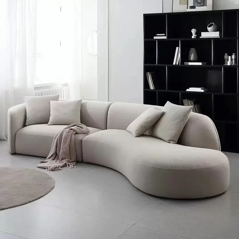 Nordic Light luxury arc fabric sofa simple modern living room bedroom designer combination sofa