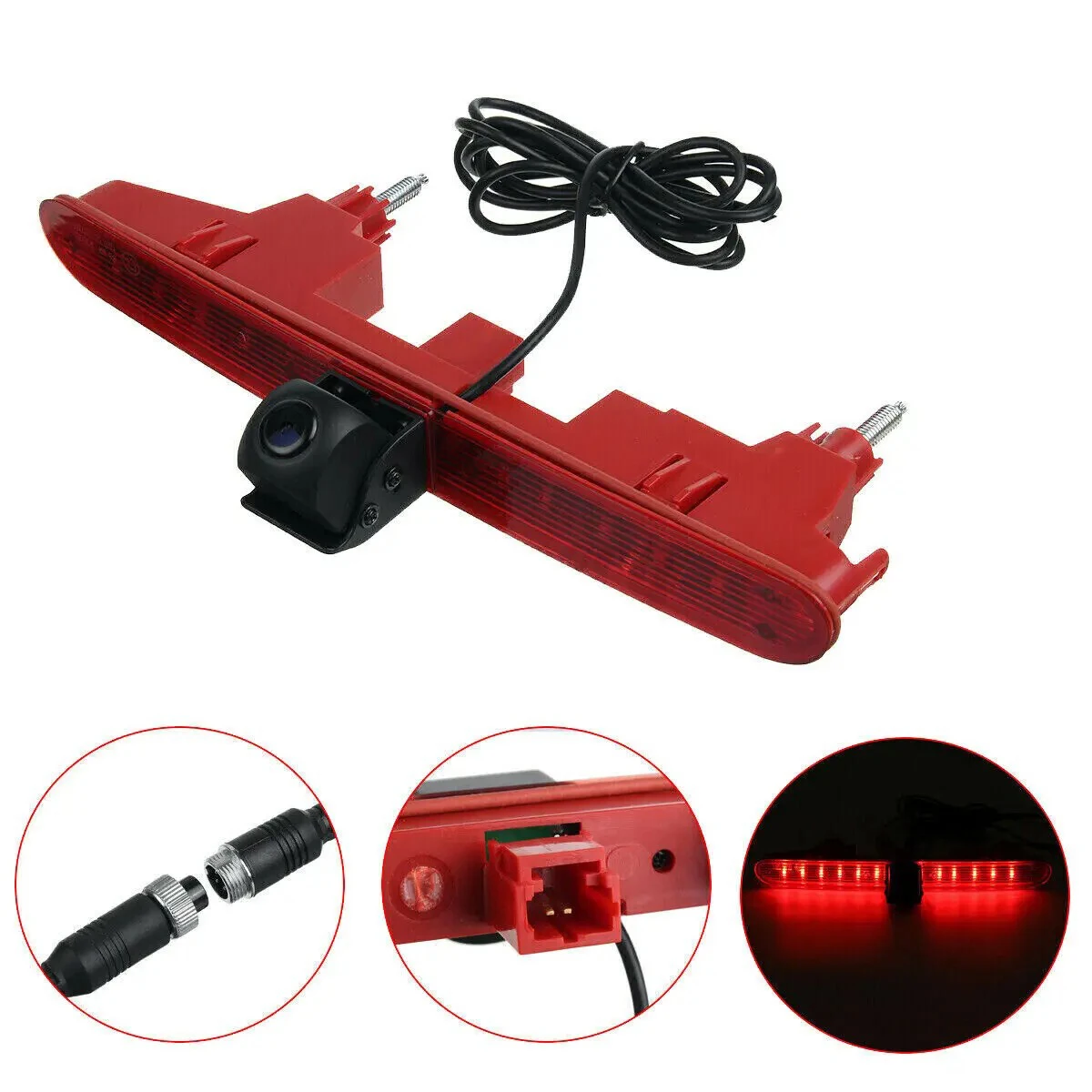 Zestaw kamery cofania Lastbus 7" Monitor AHD 1080P z obiektywem typu rybie oko do lampy stop, do Citroen Berlingo Peugeot Partner 08-21 Partner II