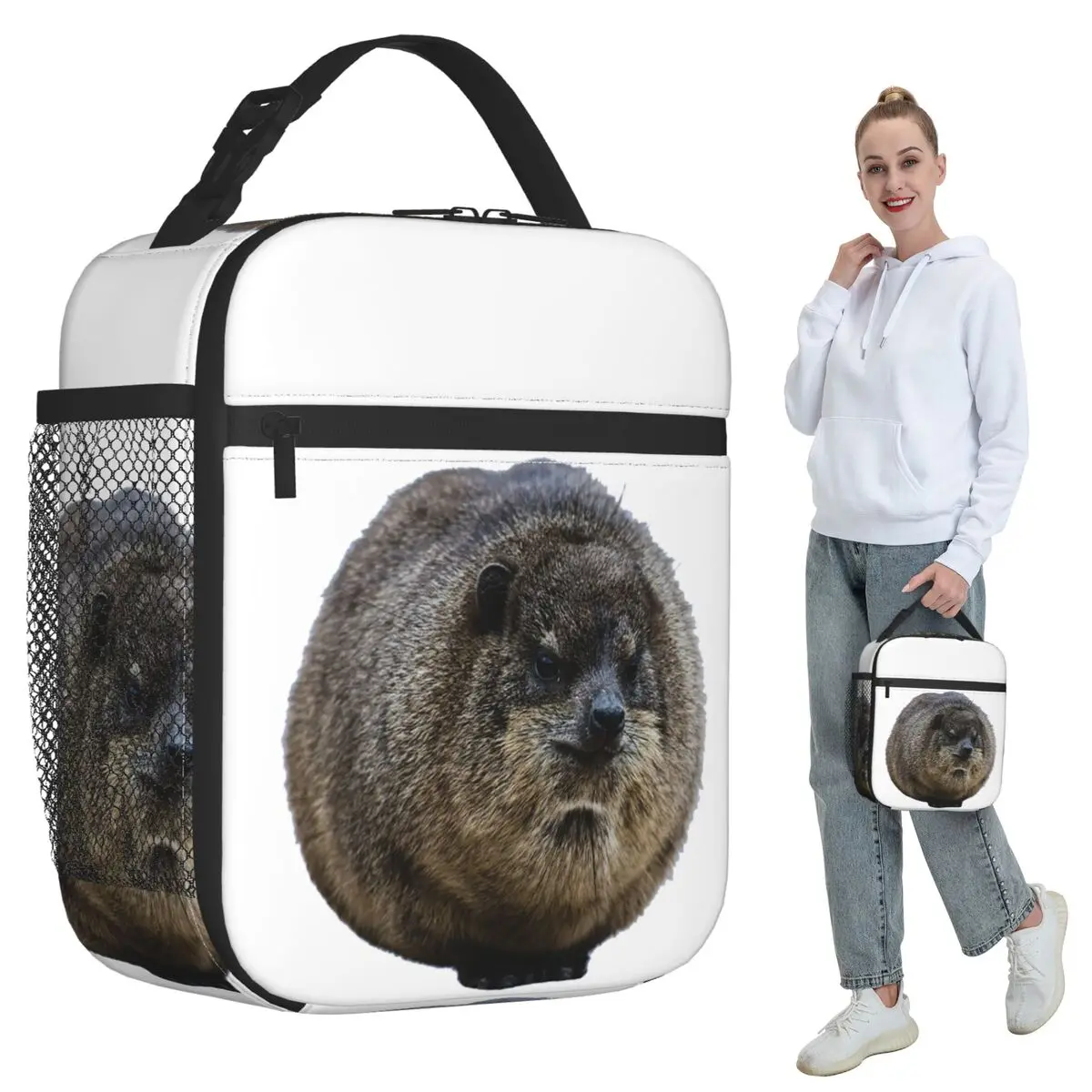Bolsa térmica para el almuerzo Hyrax Coquette Or Croquette para mujer, caja térmica para oficina, bolsa térmica portátil para comida, contenedor para loncheras
