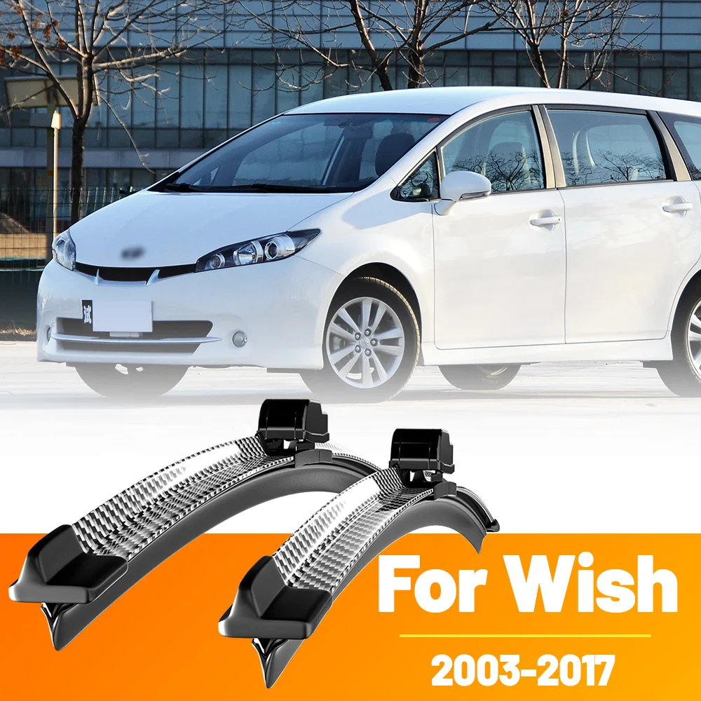 

2pcs Front Windshield Windscreen Wiper Blades Carbon Fibre Wipers For Toyota Wish AE10 AE20 2003-2017 2010 2011 2012 2014 2015
