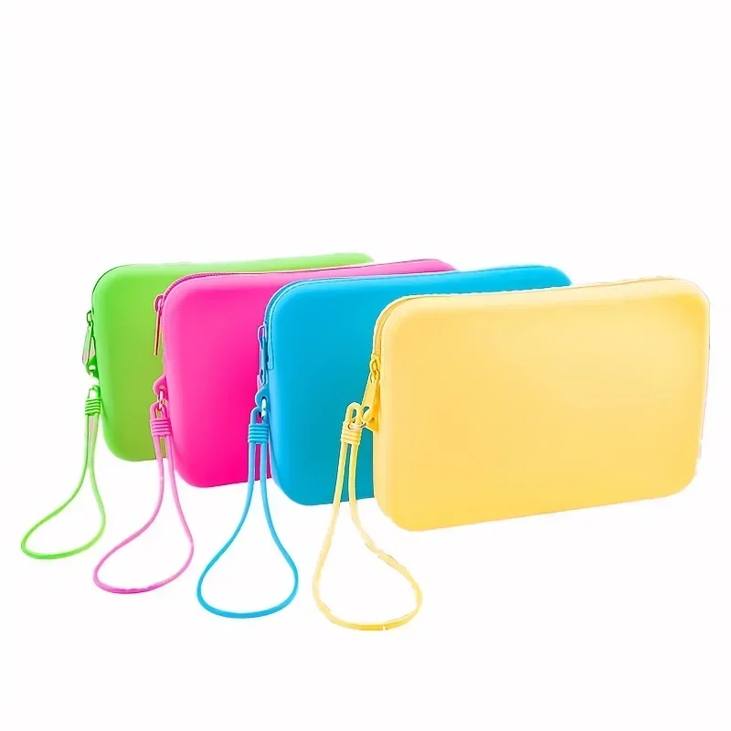 Silicone Cosmetic Storage Bag Large Capacity Travel Makeup Brush Holder Portable Cosmetic Waterproof Organizer