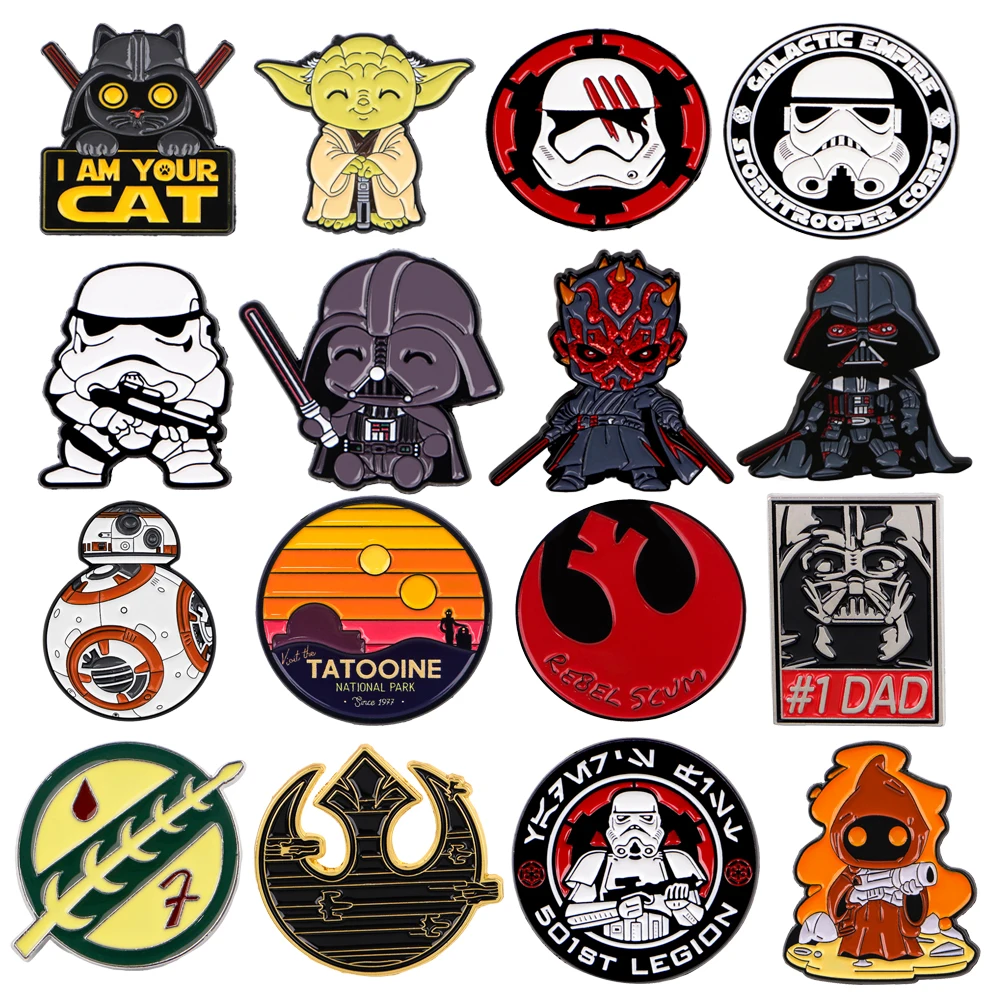 Alfileres de solapa de película genial para mochila, Pin esmaltado, broches para hombre para ropa, maletín, insignias, alfileres, accesorios, joyería de moda