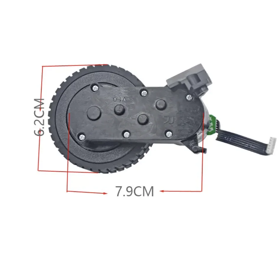 Wheel Assembly with Motor for ABIR X5 X6 X8 S6 Robot Vacuum – Right Drive Wheel (1 Piece)