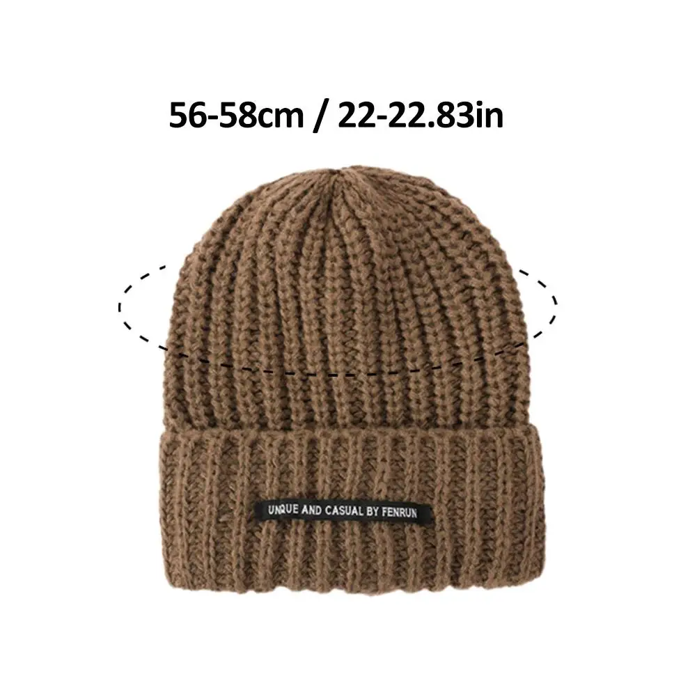 Chapeau chaud en laine avec grosse tête, chapeaux en polyester, casquette simple, bonnets Skullies, optique solide, mode automne et hiver