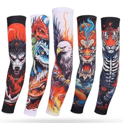 Sports Cooling Arm Sleeves, Elastic Arm Cover for Driving, Running, Basketball, Football, Anti-UV 3D Print Arm sleeves Tattoo