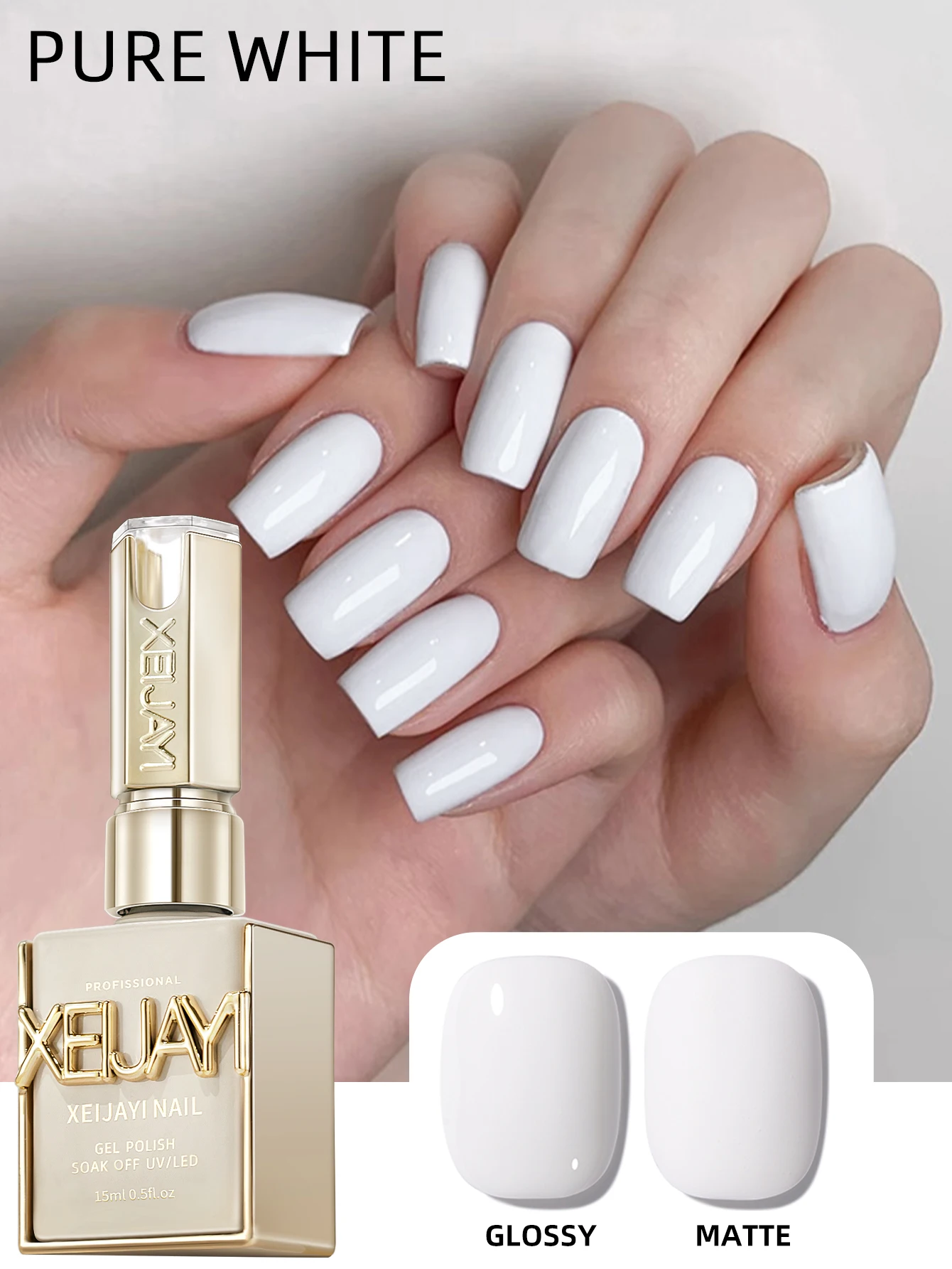 15 ml Schwarz-Weiß-Gel-Nagellack-Starter, rein, losweken, kein Abwischen, Nagel-Gel-Nagellack, geeignet für alle Jahreszeiten, 4 Farben zur Auswahl