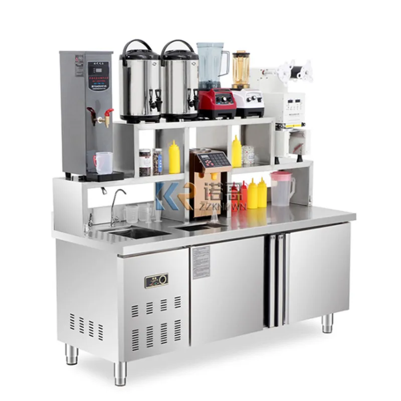 

Restaurant Bubble Tea Shop Stainless Steel Juice Bar Counter Milk Tea Equipment For Sale