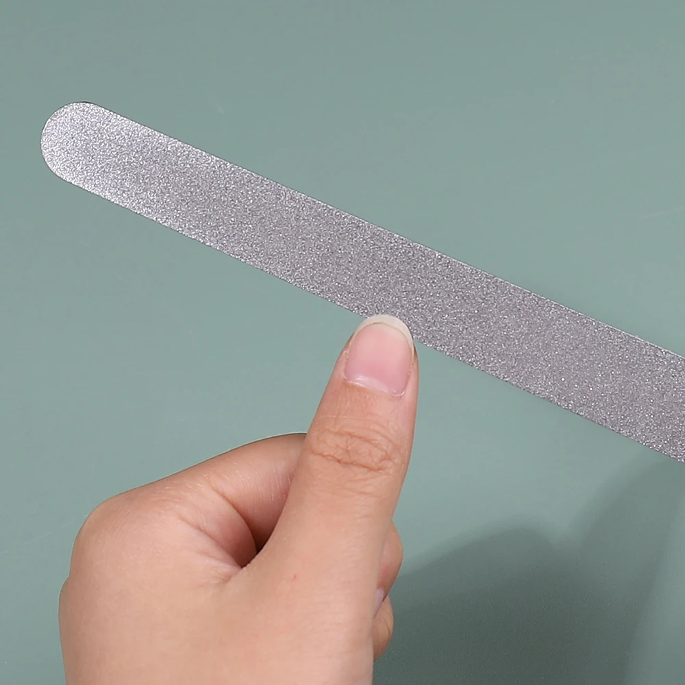 Lima de uñas de diamante, lima de uñas de doble cara de acero inoxidable, lima de Metal, tampón, uñas de los pies, limas de manicura para salón y hogar