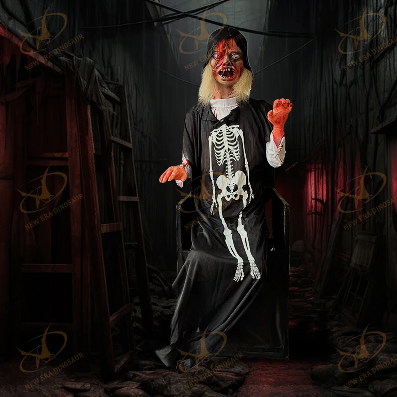 Professional Halloween decorations, customizable human ghost props, haunted house animation model, stainless steel material, i