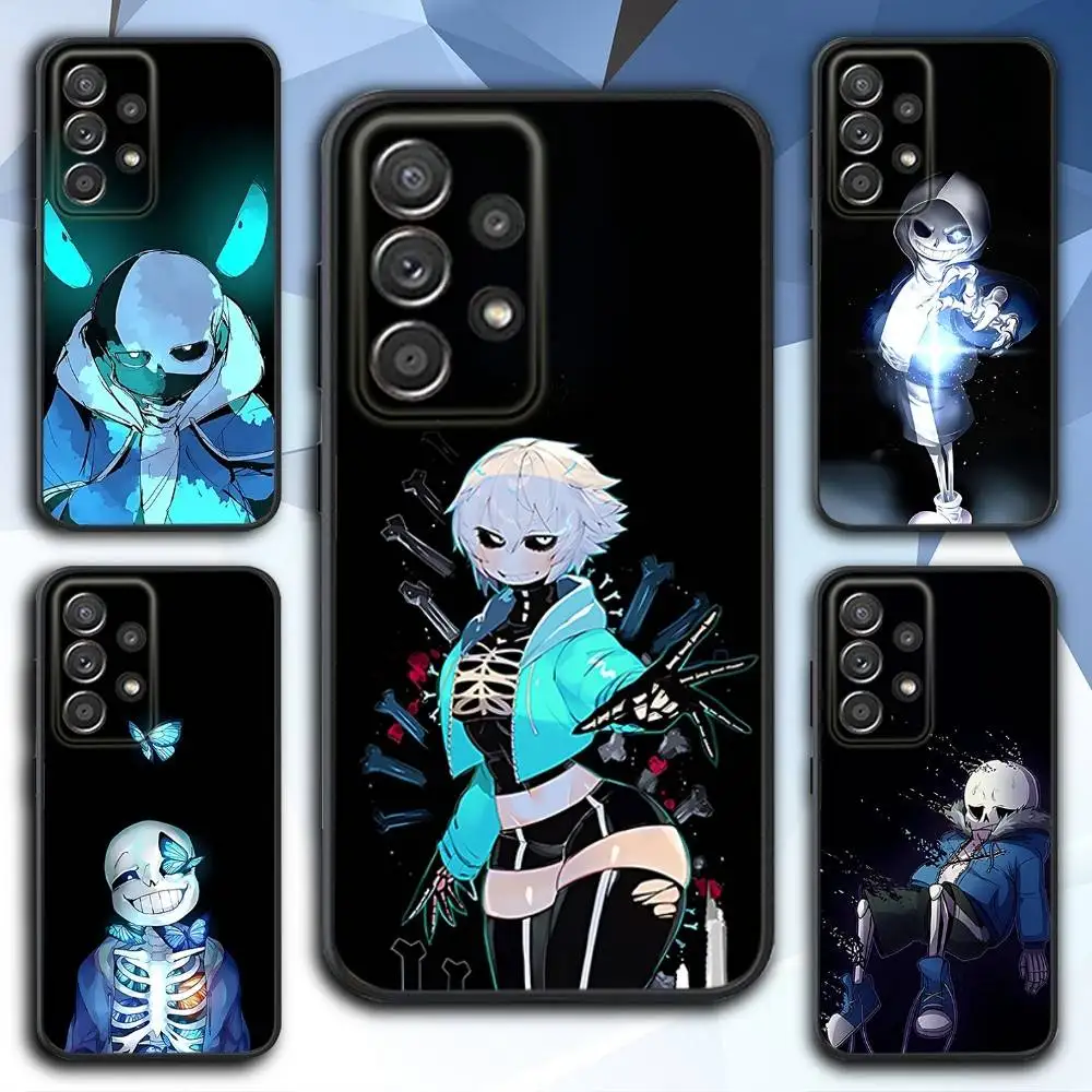 

U-Undertale Game Sans Phone Case For Samsung S 25,24,23,22,30,21,10,9,Ultra,Plus,Lite,FE,4,5 G Soft Black Case
