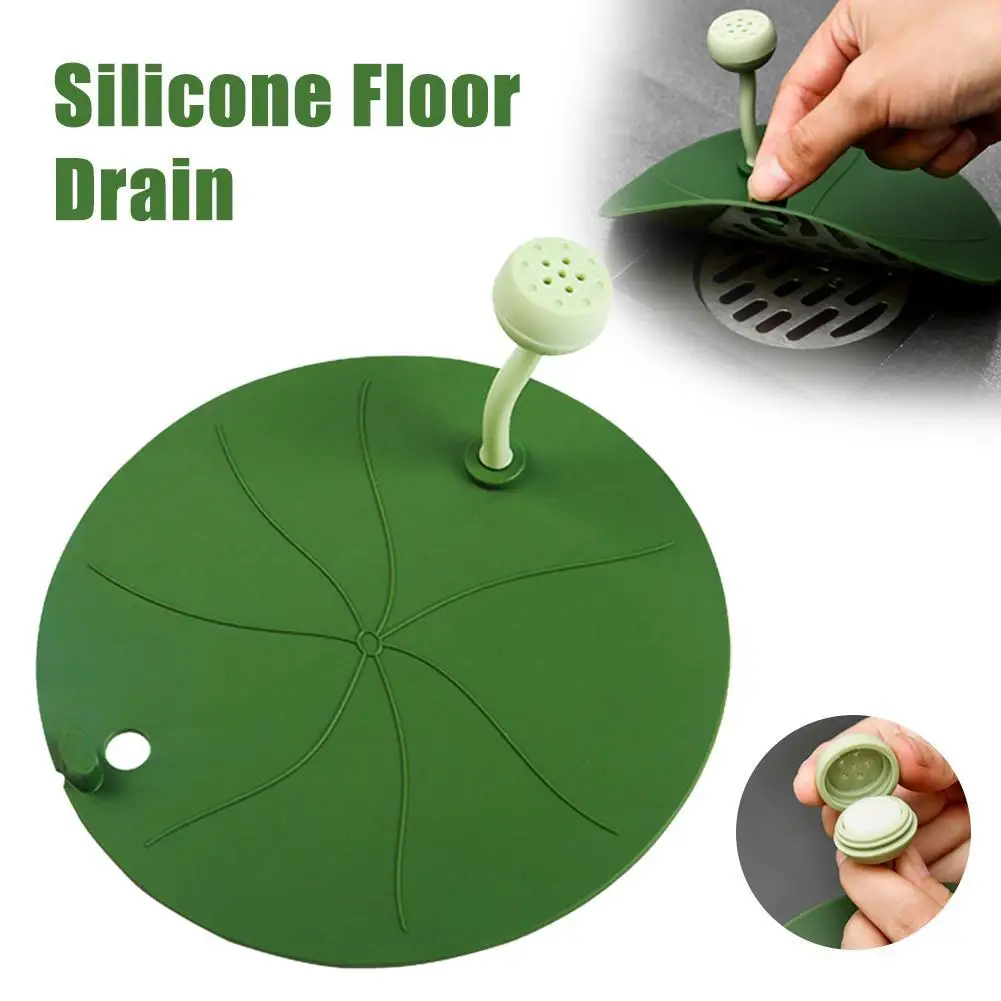 Lotus Leaf Floor Drain Cover Floor Drain Filter Non-Slip Bathroom Drain Stopper Sink Stopper Plug Cover Kitchen Supplies