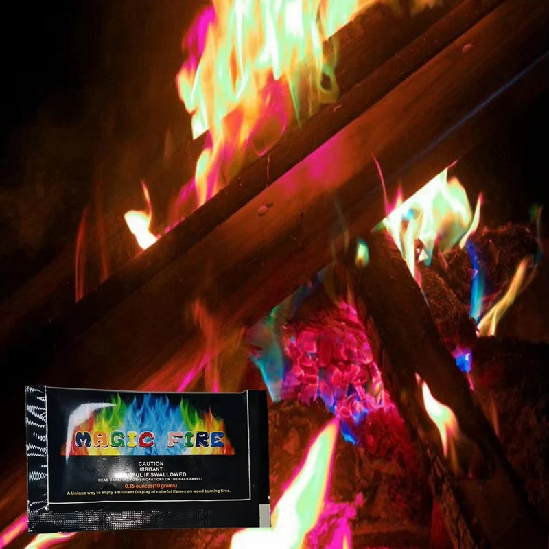 ABAE-10Pcs Color Changing Fire Packets,Non-Toxic Powder For Fire Pits, Bonfires, And Fireplaces,Safe And Vibrant Flame Colors