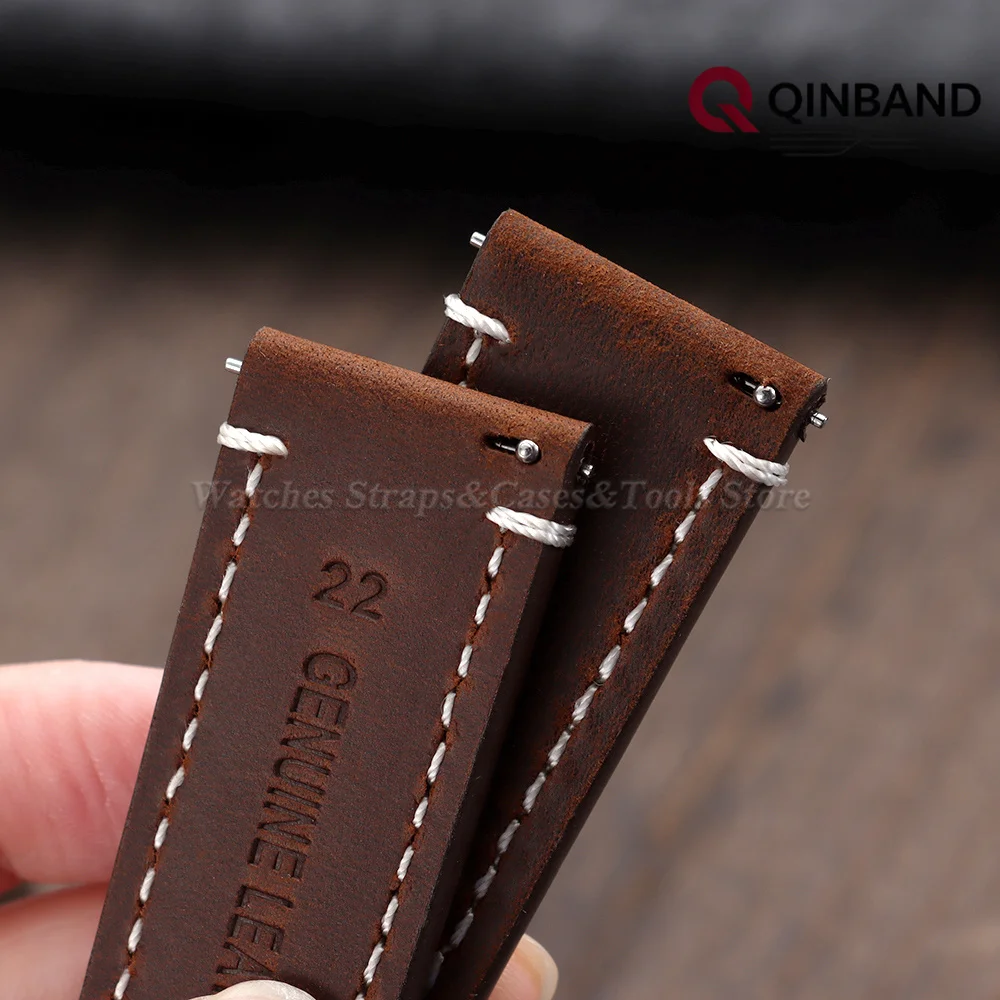 Uhrenarmband aus echtem Kalbsleder mit Schmetterlingsschnalle, schwarz, braun, universelle Ersatz-Uhrenarmbänder, 18 mm, 19 mm, 20 mm, 21 mm, 22 mm, 24 mm – Detail 5