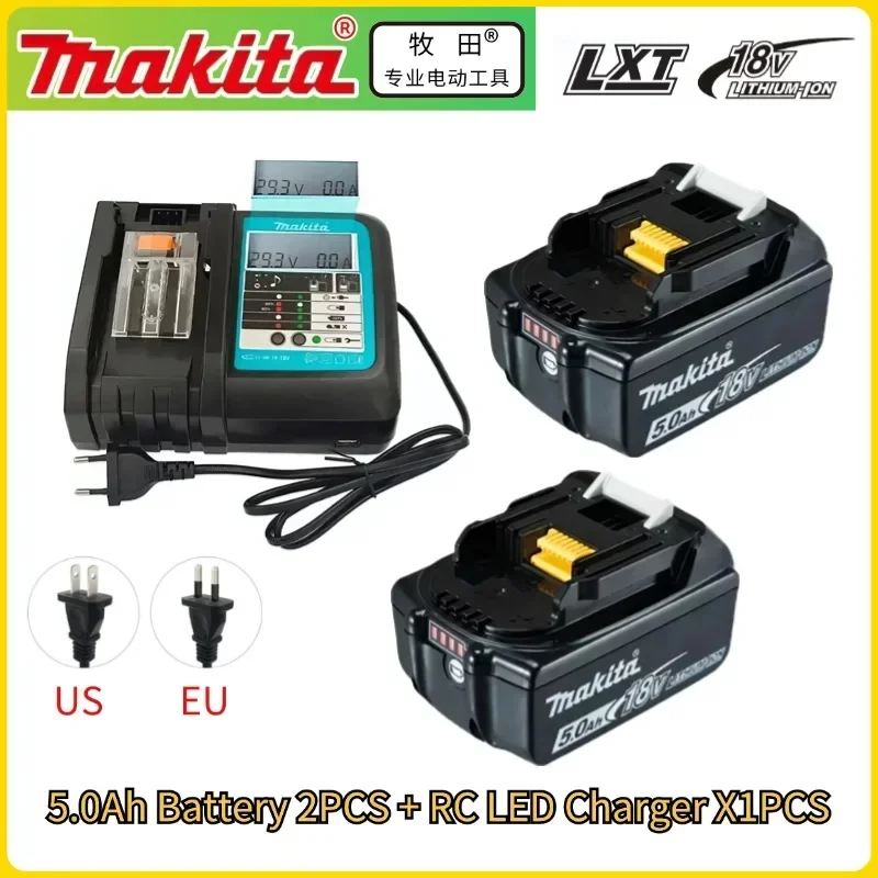 Original Makita 18V 6A Rechargeable Power Tools Battery 18V makita with LED Li-ion Replacement LXT BL1860B BL1860 BL1850 Charger