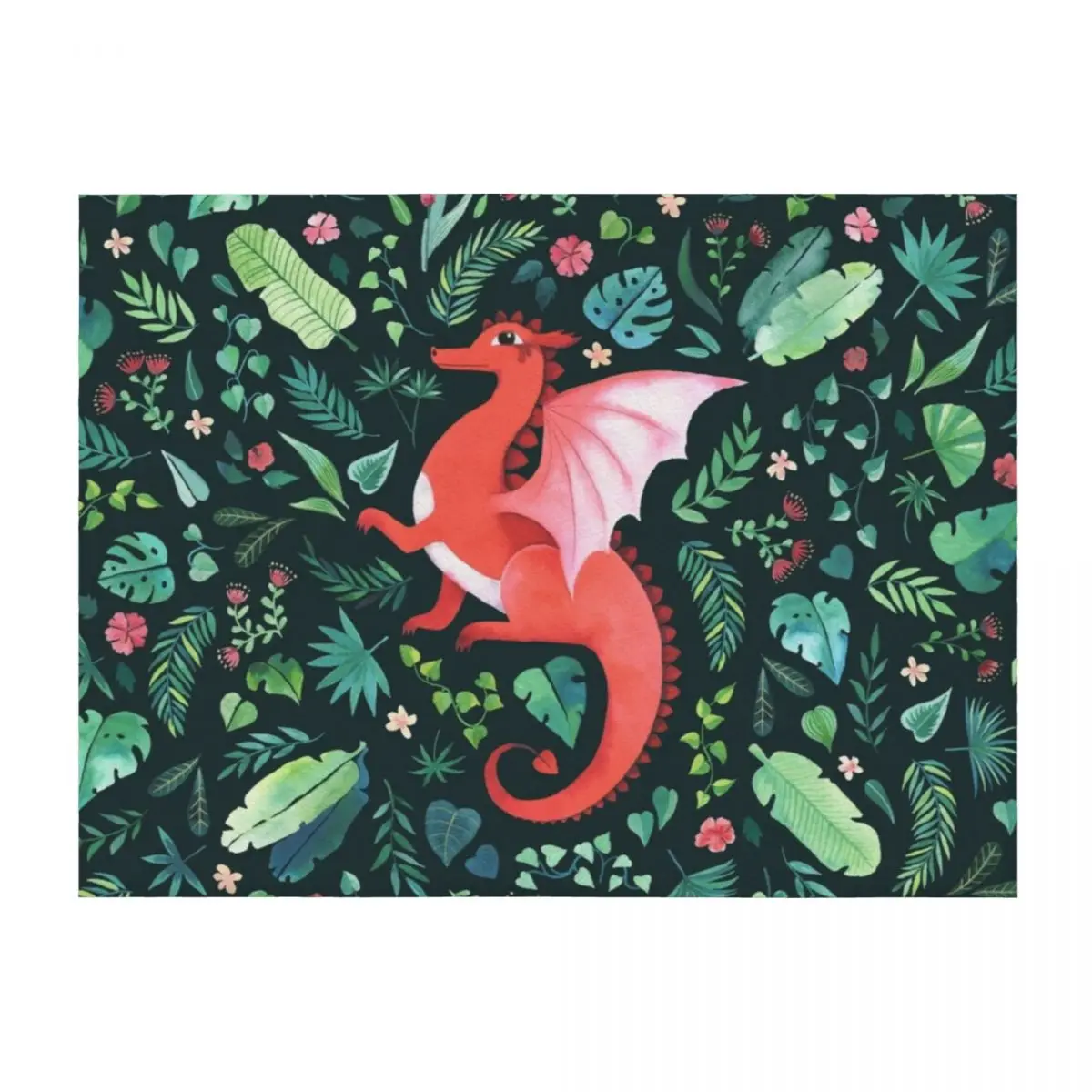 

Tropical Dragon Throw Blanket Plush Flannel Fabric decorative Flannel Blankets