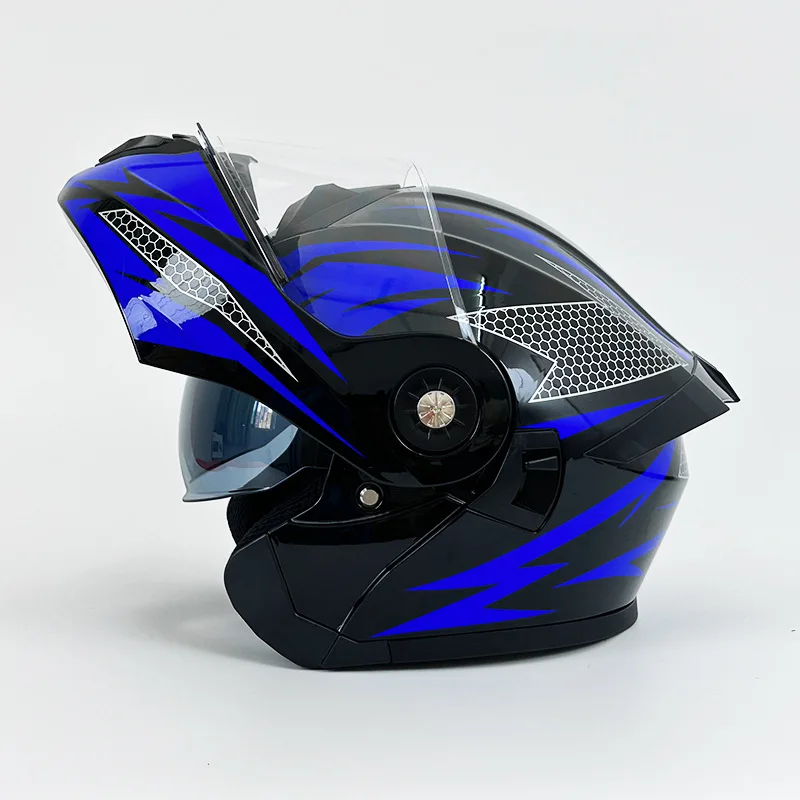 Electric vehicle open-face helmet, all-season full-face helmet, motorcycle helmet for both men and women, winter warm riding safety helmet