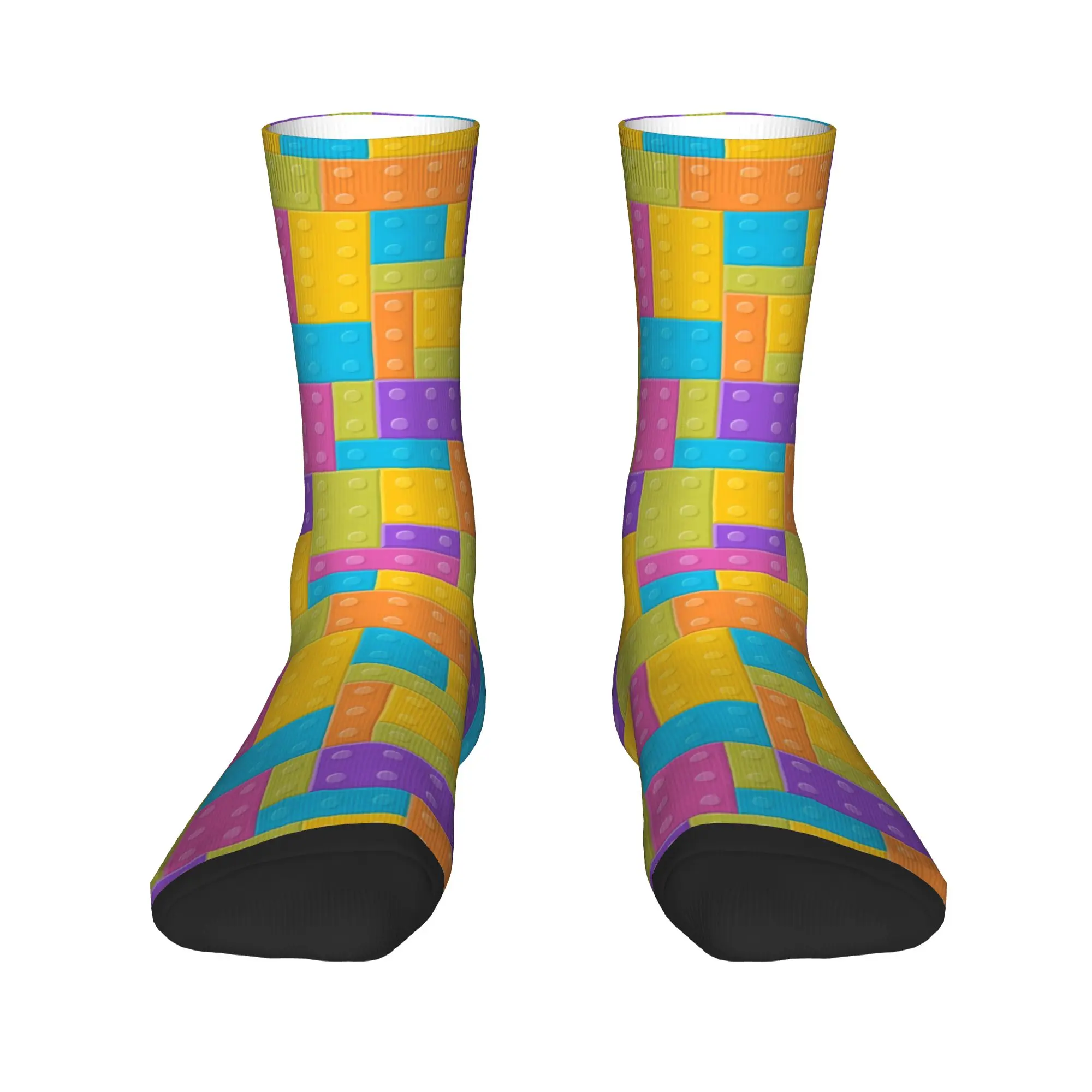 Building blocks Toy Seamless Pattern Stockings Men's Legos Texture Socks Soft Fashion Socks Winter Outdoor Sports Anti Socks