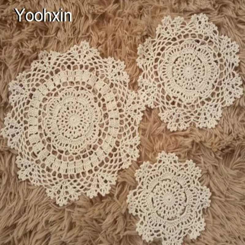 Modern Cotton Placemat Cup Coaster Mug Kitchen Christmas Dinner Table Place Mat Cloth Lace Crochet Tea Coffee Doily Drink Pad